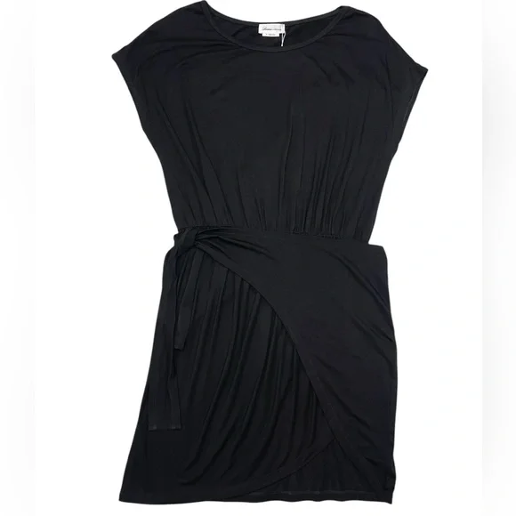 Lovers & Friends Tarin Mini Black Dress Tie Waist Short Sleeve Size Medium NEW - Picture 3 of 15